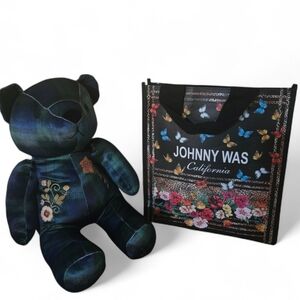 Johnny Was Bear Floral Tote with Black Base and Multicolor Blooms